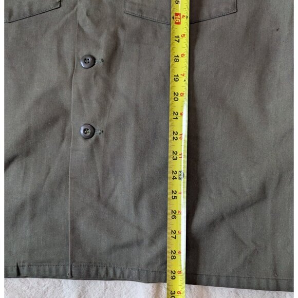 US Military Vintage 70s Men's Cotton Blend Utility OG-507 Field Shirt / Size L - Picture 10 of 11